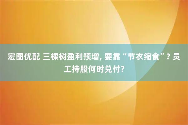 宏图优配 三棵树盈利预增, 要靠“节衣缩食”? 员工持股何时兑付?